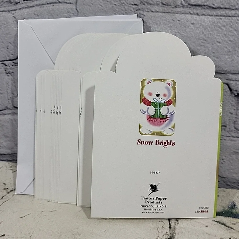 Snow Brights Christmas Cards Gumdrop Tree Matching Lot Of 10 With Envelopes